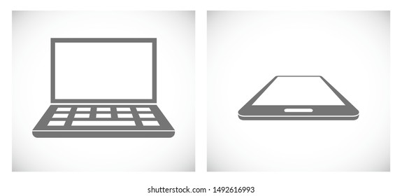 notebook computer and smartphone 3d icon