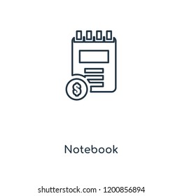 Notebook concept line icon. Linear Notebook concept outline symbol design. This simple element illustration can be used for web and mobile UI/UX.