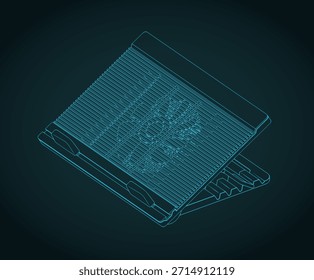 Bloc de enfriamiento del cuaderno Ilustración vectorial estilizada del modelo isométrico
