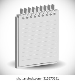 Notebook, copybook, exercise book with ruled, lined page.