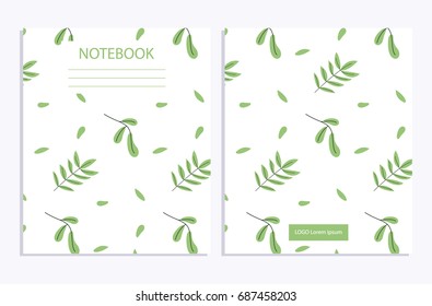 Notebook cover with autumn pattern on white
