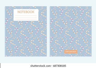 Notebook cover with candy pattern on pink background