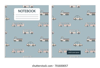Notebook cover with cars pattern 