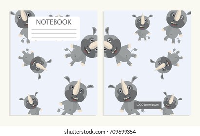 Notebook cover with cute animal pattern