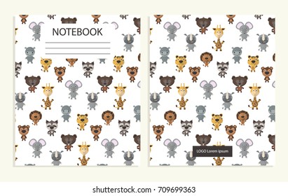 Notebook cover with cute animal pattern