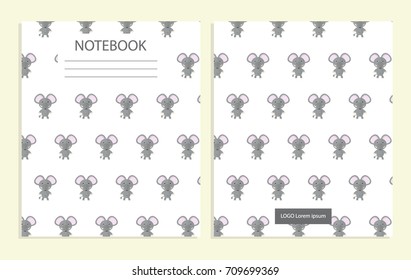 Notebook cover with cute animal pattern