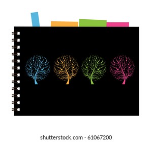 Notebook cover design, art tree