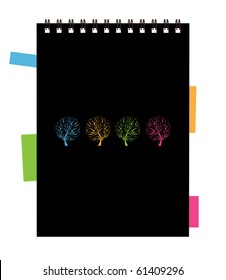 Notebook cover design, art tree