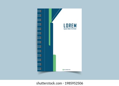 Notebook cover design. Modern business brochure, banner, page, leaflet, flyer, magazine, cover book template. Abstract colorful background lines, geometrical forms. Cover presentation, layout in A4.