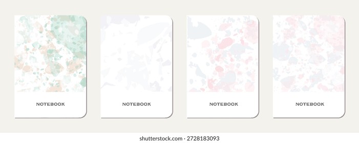 Notebook-Abdeckungsdesign. Abstrakter Terrazzo-Hintergrund aus Natursteinen, Granit, Quarz und Marmor. Venezianische Terrazzo Textur Notebook Cover-Vorlage.