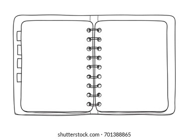 notebook cover hand drawn on white  background blank paper cover line art vector illustration