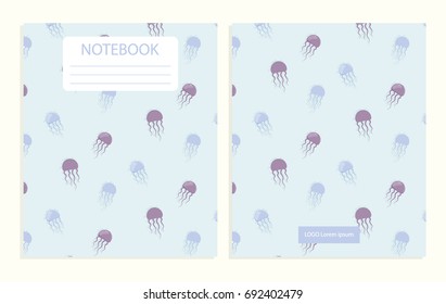 Notebook cover with jellyfish pattern 