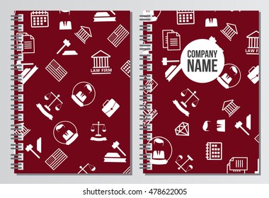 Notebook cover. Legal compliance deal protection and copyright regulation. Copyright legal, protection and regulation