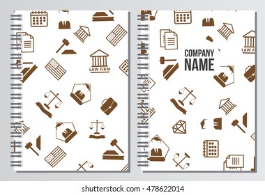 Notebook cover. Legal compliance deal protection and copyright regulation. Copyright legal, protection and regulation