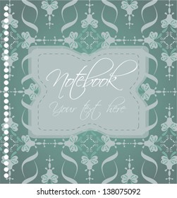 notebook cover with ornamental background