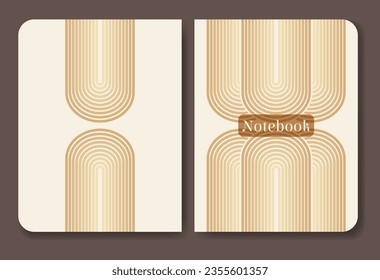 Notebook cover page design in abstract minimalist style