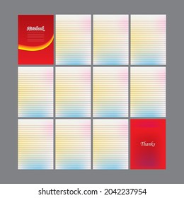Notebook cover with pages design template 