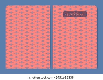 Notebook-Abdeckung mit rosa Muster. Coverpage Design ästhetische esoterische Illustration