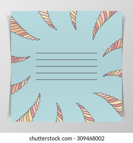 Notebook Cover with Place for Your Text. Template, ready to Print on Birthday Postcard, Greeting Card, Wedding Invitation, etc
