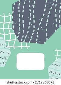Notebook cover with sea or science topic. Vector abstract hand drawn pattern