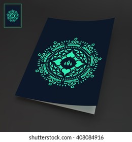 Notebook Cover Template. Oriental Traditional Design. Vector Illustration. 