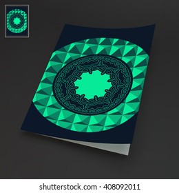 Notebook Cover Template. Oriental Traditional Design. Vector Illustration. 