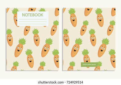 Notebook cover with vegetable pattern