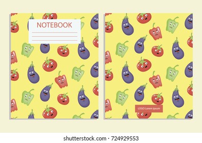 Notebook cover with vegetable pattern