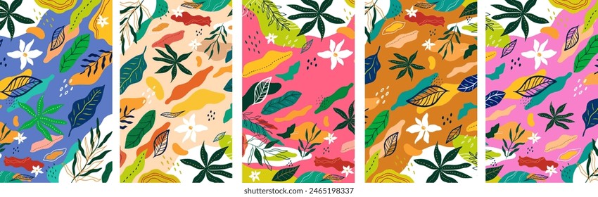 Fundas para portátiles. Hermosa colección floral de carteles con flores, hojas