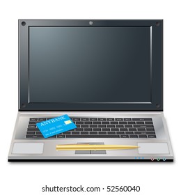 Notebook and credit card