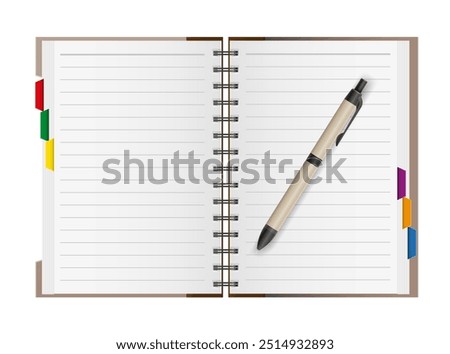 notebook for daily notes and reminders notepad cartoon stock vector illustration isolated on white background
