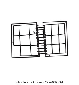 A notebook is a daily planner drawn by hand in the style of a sketch