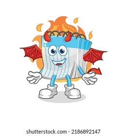 the notebook demon with wings character. cartoon mascot vector