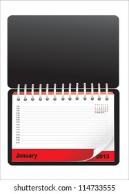 Notebook design with calendar