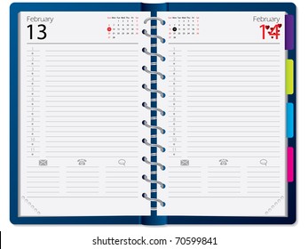 Notebook design with calendar