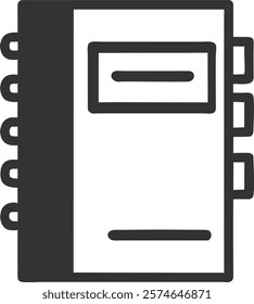 Notebook Design Icon for Productivity and Notes, Perfect for Office and Business Use