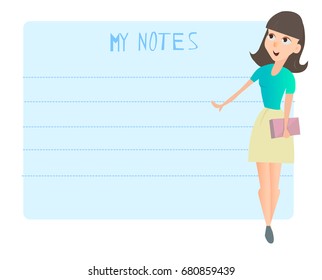 notebook design with student