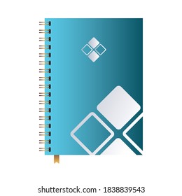 notebook with desing brand logo vector illustration design