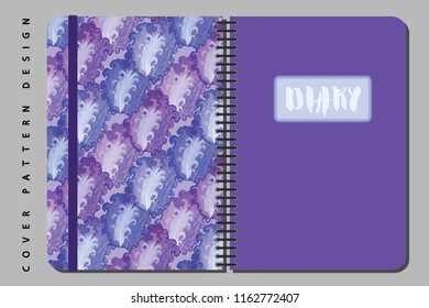 Notebook and diary cover design for print with seamls pattern included. For copybooks brochures and school. Vector illustration stock vector.