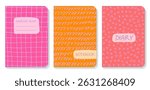 Notebook and diary covers with school theme. Ideal for back-to-school projects or stationery branding. Editable EPS format for creative templates.