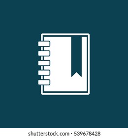 notebook diary icon on blue background