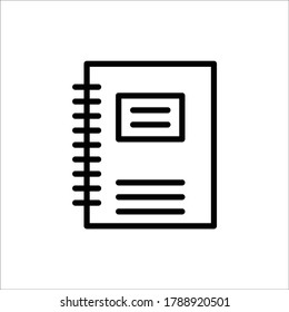 Notebook or diary icon outline vector