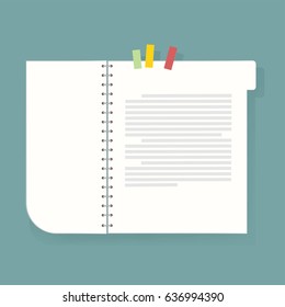 Ilustración vectorial de icono de cuaderno