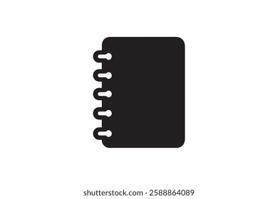 notebook diary icon vector silhouette isolated in white background