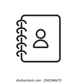 notebook diary journal for writing line art vector icon for websites