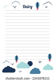Plantilla vectorial de diseño del colegio de páginas de cuaderno