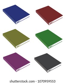 notebook  different color set realistic vector illustration isolated