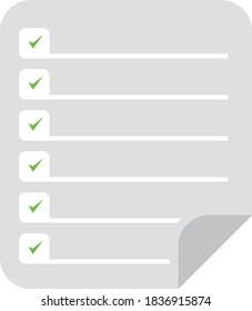 Notebook with to do list. check list for the day. Flat Vector Illustration for Design Collection. 