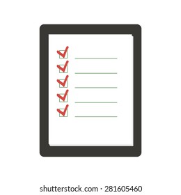 Notebook with to do list. Lines with check boxes. checklist for note. consent. check mark. election and voting