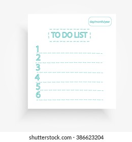 Notebook with to do list and numbers vector illustration eps10